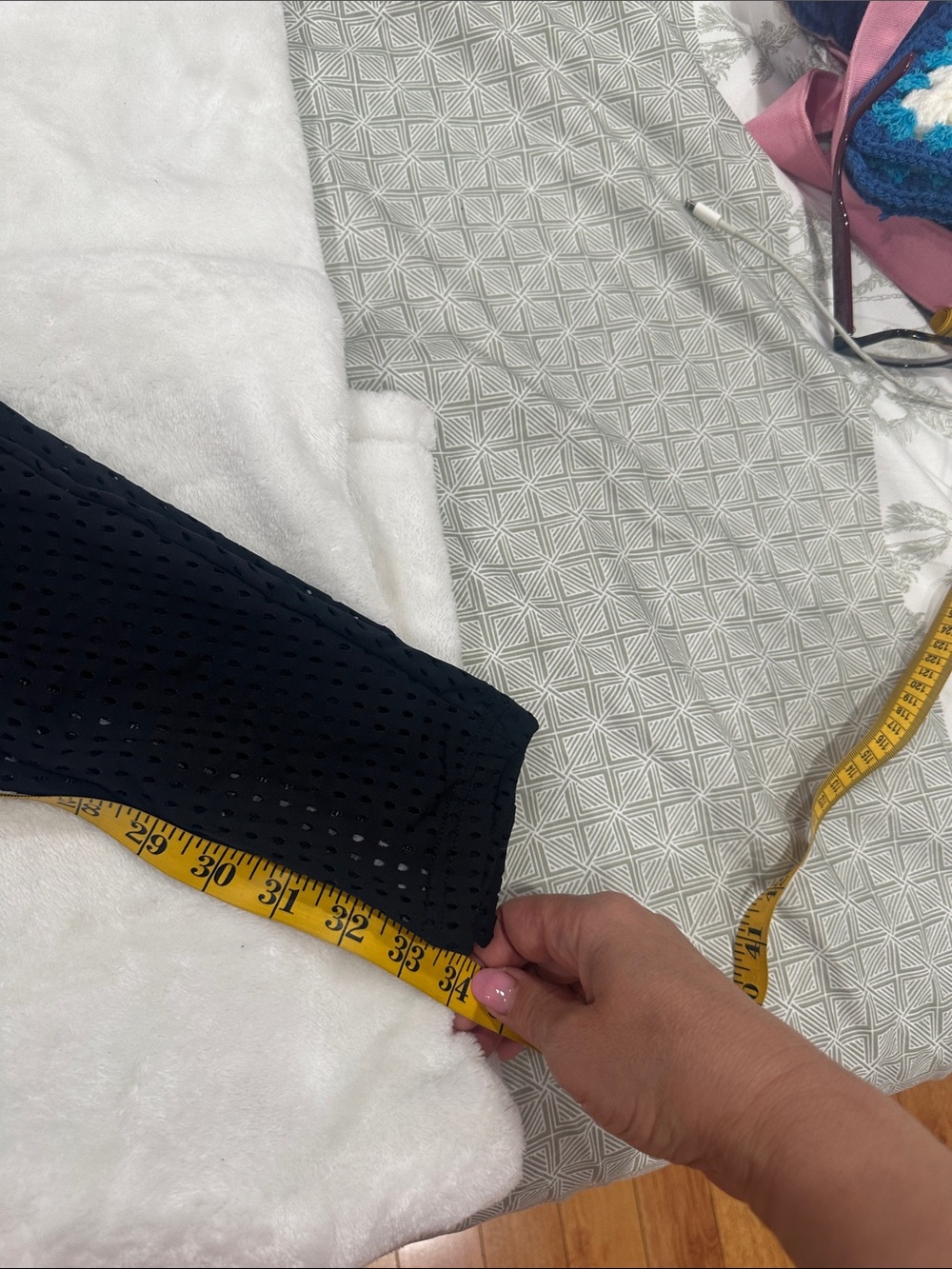 Bodywear Black Perforated Leggings - XL - Picture 9 of 10